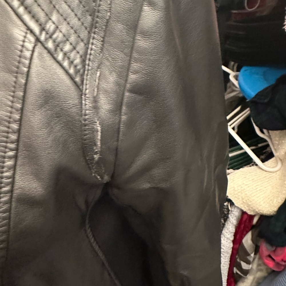 Women's Black Leather Jacket - Picture 2 of 5